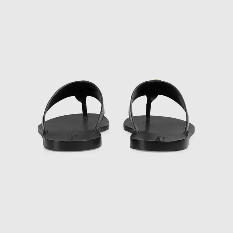 Gucci Leather thong sandal with Double G - Image 3