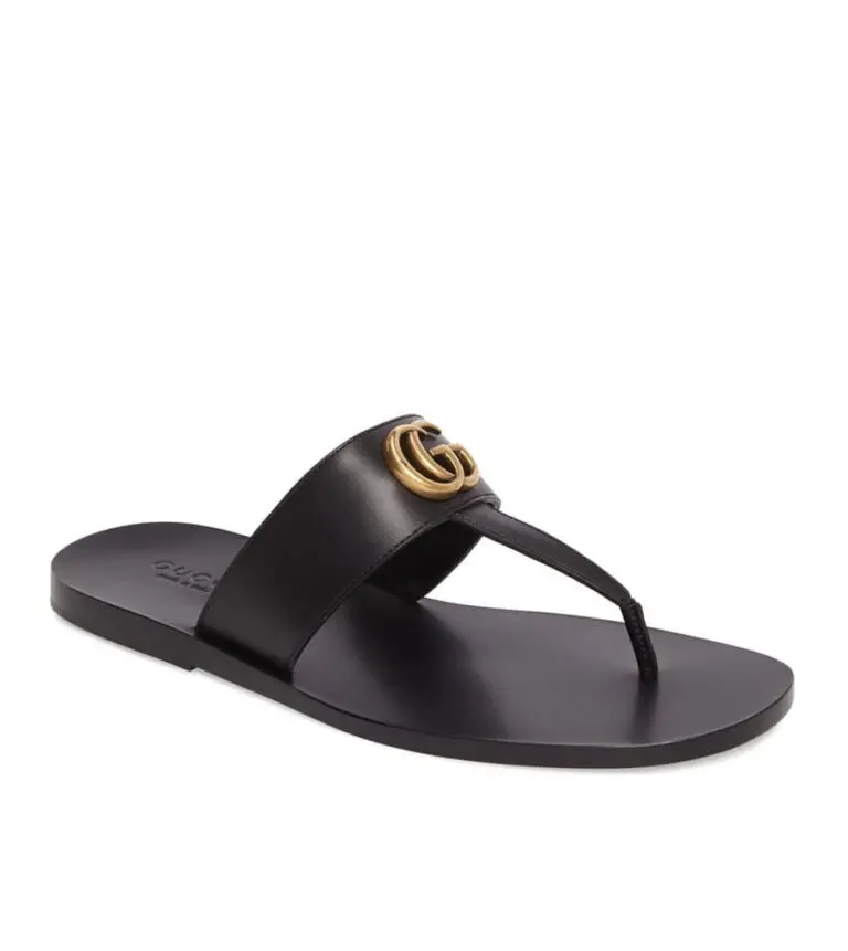 Gucci Leather thong sandal with Double G - Image 2