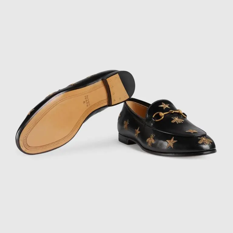 Gucci Jordaan Embroidered Black Loafer - Image 4