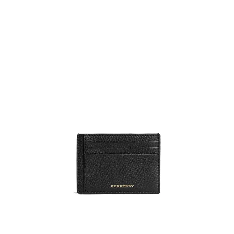 Burberry House Check and Leather Money Clip Card Case