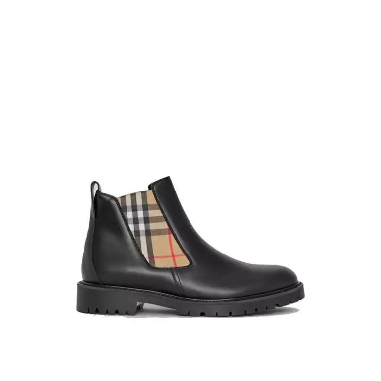 Burberry Vintage Check Detail Chelsea Boots