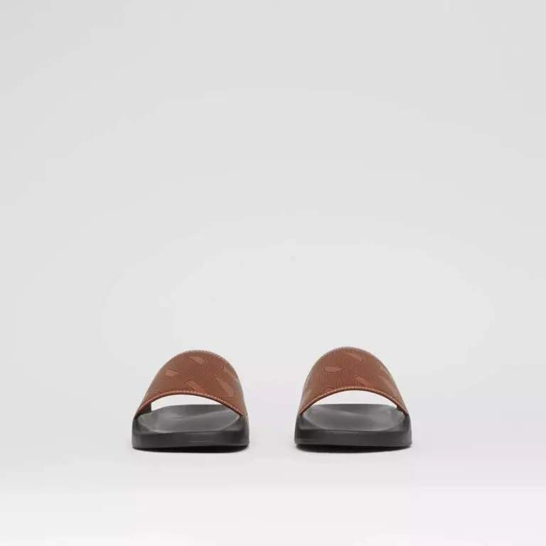 Burberry Perforated Monogram Leather Slides - Image 3