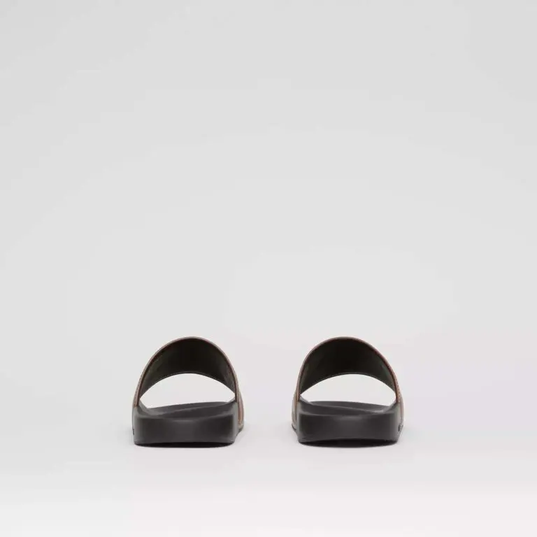 Burberry Perforated Monogram Leather Slides - Image 2