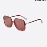 DiorSoStellaire1 Red-to-Pink Shaded Square Sunglasses