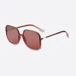 DiorSoStellaire1 Red-to-Pink Shaded Square Sunglasses