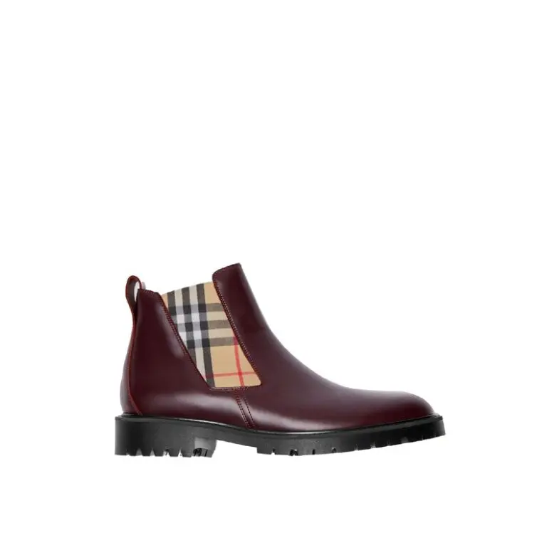 Burberry Vintage Check Detail Chelsea Boots