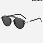 ChristianDior Futuristic Black Pilot Sunglasses