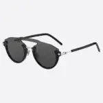 ChristianDior Futuristic Black Pilot Sunglasses