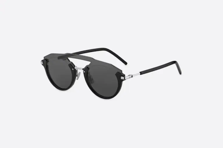 ChristianDior Futuristic Black Pilot Sunglasses