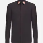 DOLCE & GABBANA MARTINI FIT SHIRT IN COTTON WITH PATCH