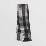 Burberry Dreamscape Print Check Lightweight Cashmere Scarf