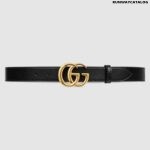 GG Marmont leather belt with shiny buckle