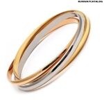 Cartier trinity rolling bangle bracelet 18k gold