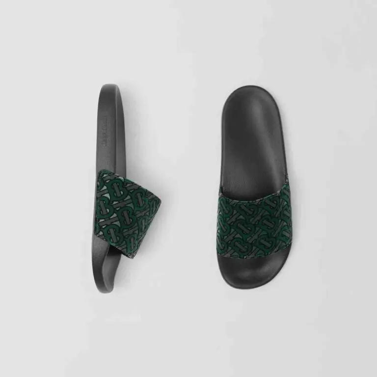 Burberry Monogram Flocked Slides - Image 5