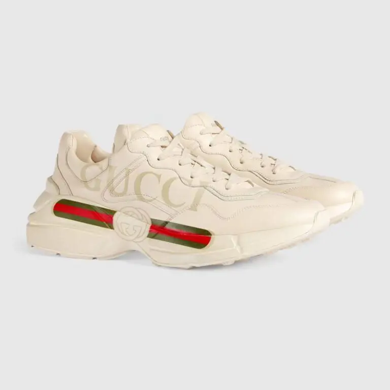 Gucci Rhyton Ivory Leather Sneaker - Image 3