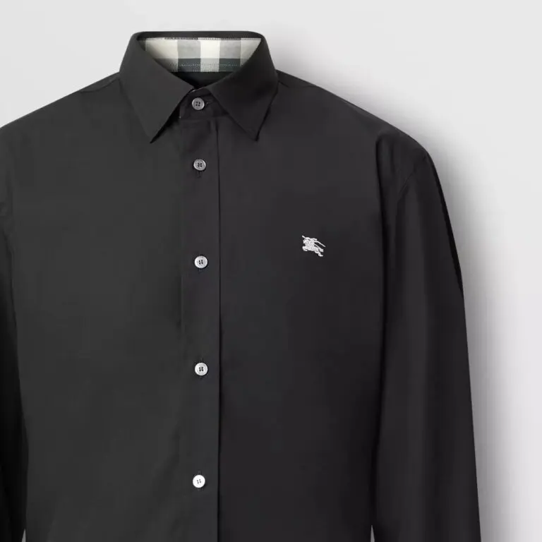 Burberry Embroidered EKD Stretch Cotton Poplin Shirt - Image 2