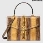 Gucci Sylvie 1969 snakeskin small top handle bag