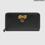 Gucci Leather zip around wallet with bow