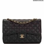 Chanel Black Quilted Caviar Jumbo Classic Double Flap Bag