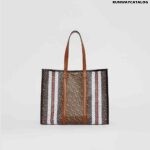 Burberry Monogram Stripe E-canvas Tote Bag