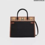 Burberry Medium Leather and Vintage Check Two-handle Title Bag