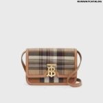 Burberry Small Tartan Wool and Leather TB Bag