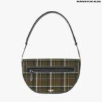 Burberry Medium Tartan Wool and Leather Olympia Bag