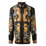 VERSACE Silk black printed shirt