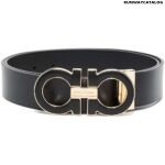 Salvatore Ferragamo black Gancini leather belt