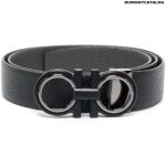 Salvatore Ferragamo pebbled leather Gancini buckle belt