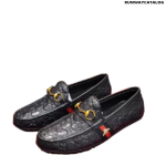 Gucci Black Loafers in GG Print