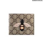 Gucci Bee print GG Supreme Wallet