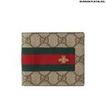 Gucci Web with Bee Embroidery Wallet