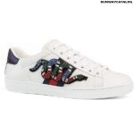 Gucci New Ace Crystal-Embroidered Snake Leather Sneaker