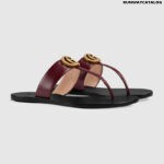 Gucci Leather thong sandal with Double G