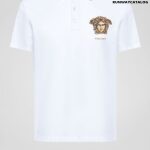 Versace Embroidered Medusa Polo White Shirt