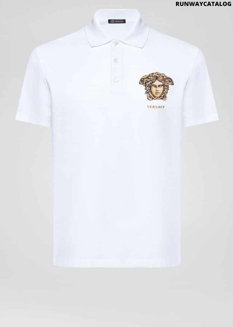 versace polo shirt white