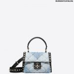 Valentino Mini Denim Candystud top-handle bag