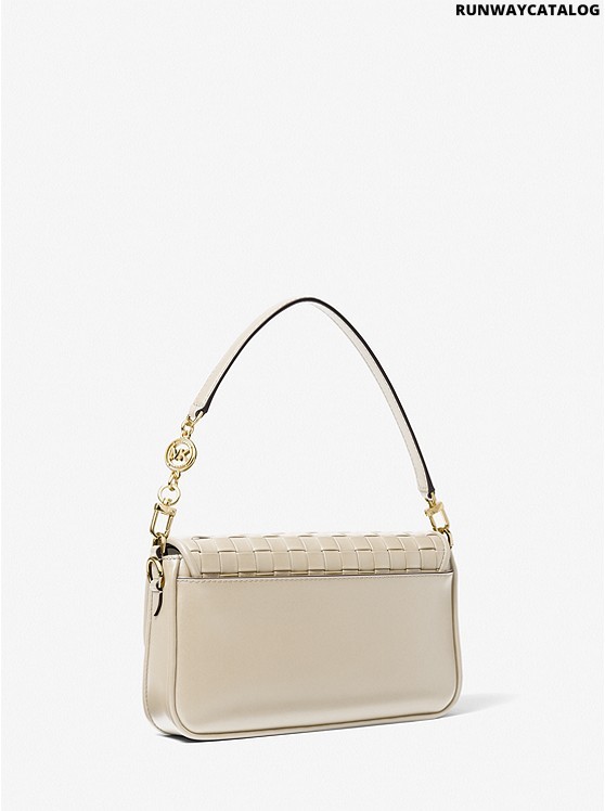 Michael Kors Bradshaw Small Woven Leather Shoulder Bag - Runway Catalog