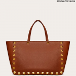 Valentino Roman Stud Grainy Calfskin Tote Bag