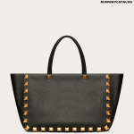 Valentino Roman Stud Grainy Calfskin Tote Bag