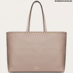 Valentino Rockstud Grainy Calfskin Tote Bag