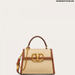 Valentino Small VSLING Handbag in Raffia with Chevron Pattern