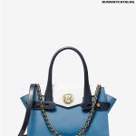 Michael Kors Carmen Small Color-Block Saffiano Leather Belted Satchel