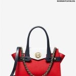 Michael Kors Carmen Small Color-Block Saffiano Leather Belted Satchel