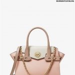 Michael Kors Carmen Small Color-Block Saffiano Leather Belted Satchel