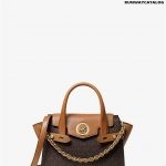 Michael Kors Carmen Extra-Small Logo and Leather Belted Satchel