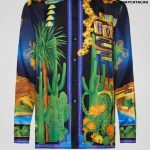 Versace Palm Springs Print Silk Twill Shirt