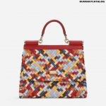 Dolce & Gabbana Medium Sicily Bag in Multi-colored Woven Nappa