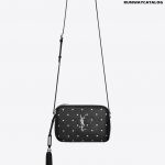 Sanit Laurent Lou Camera Bag in Smooth Leather Embossed With Little Stars